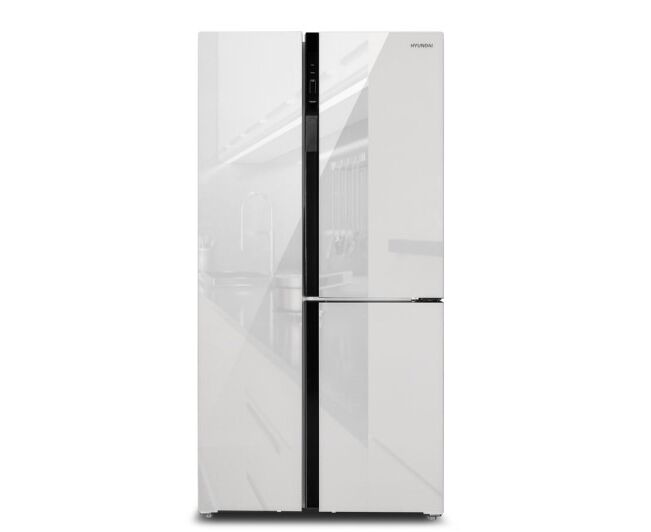 Холодильник Hyundai CS6073 FV белое стекло