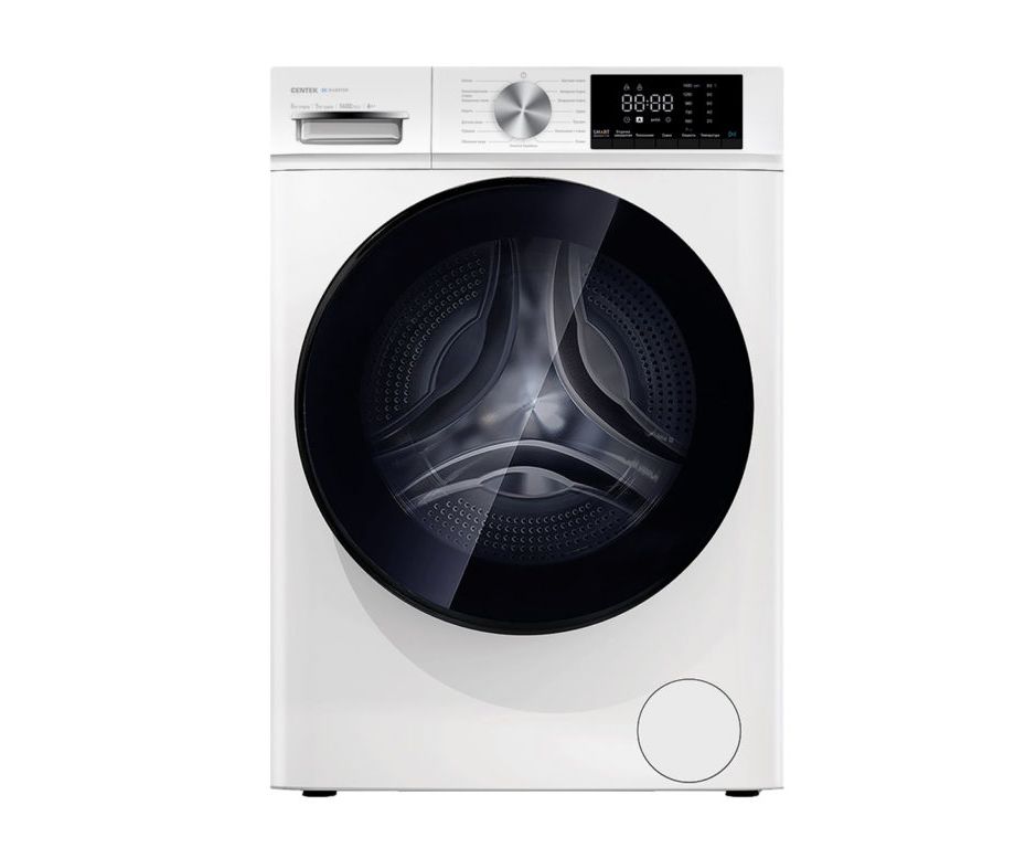 Стиральная машина Centek CT-1953 (белый) 600х 520х 847мм, 1400об 8кг/5кг стирка/сушка, Inverter, A+++