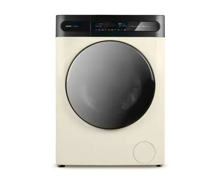 Стиральная машина Centek CT-1949 (бежев) 1400 /10кг/ 52см / 11пр /Диспл/INVERTER/Сушка 6кг/Пар/A+++