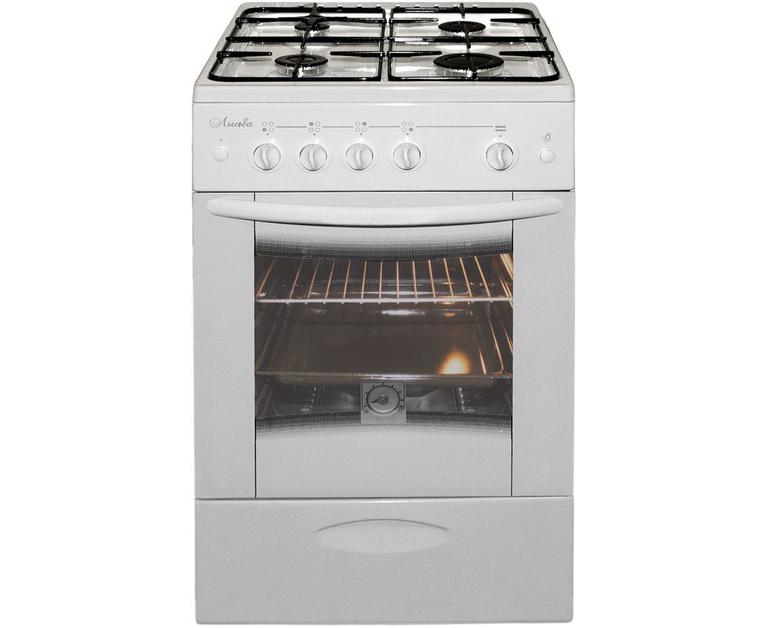 Плита Газовая Лысьва ГП 400 МС-2у белый (без крышки), 85x50x60см, конфорок 4, духовка 57 л