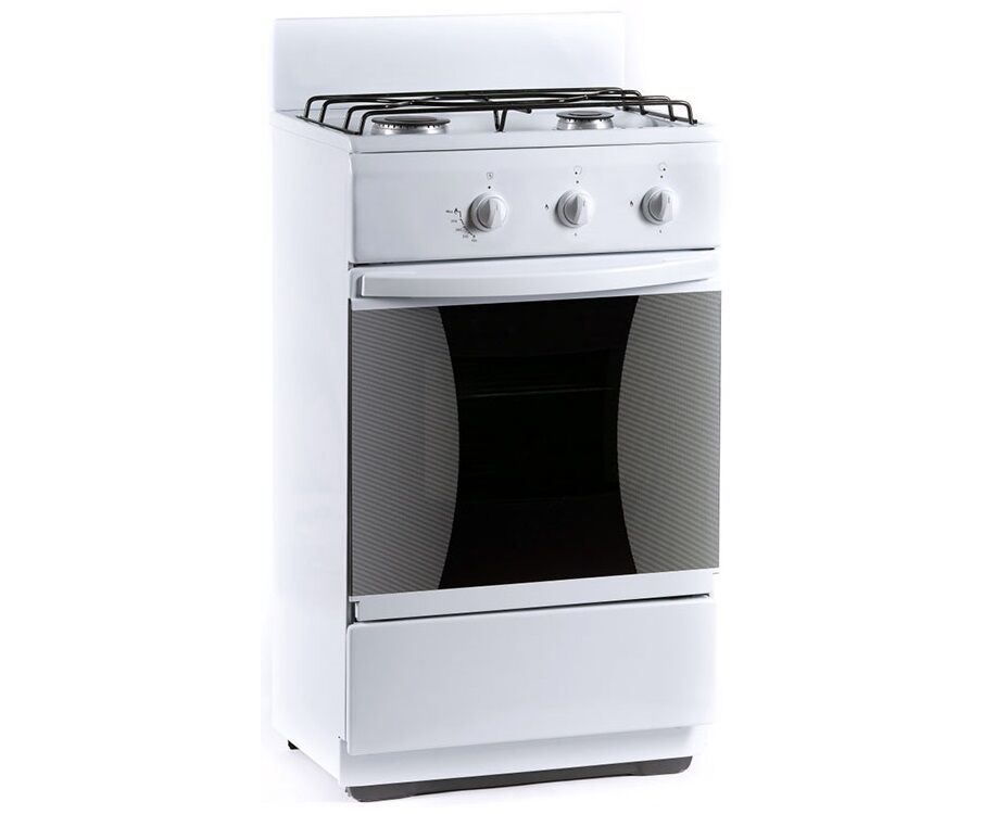 Плита Комбинированная Flama CK 2201 W белый, 85x50x40.5см, духовка 30л, 2 газ. конфорки