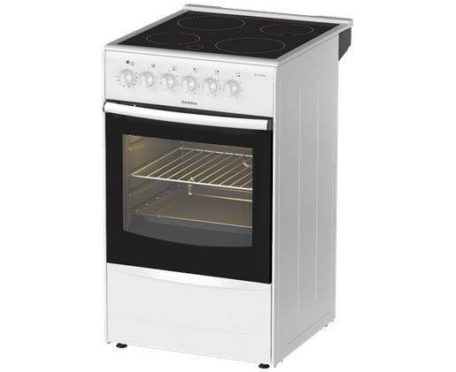 Плита Электрическая Darina B 3607 W белый/черный стеклокерамика, 85x50x56см, конфорок 4, духовка 50 л