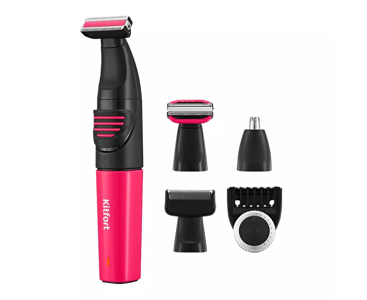 Триммер Kitfort КТ-3139-1 черный/розовый (насадок в компл.4шт)