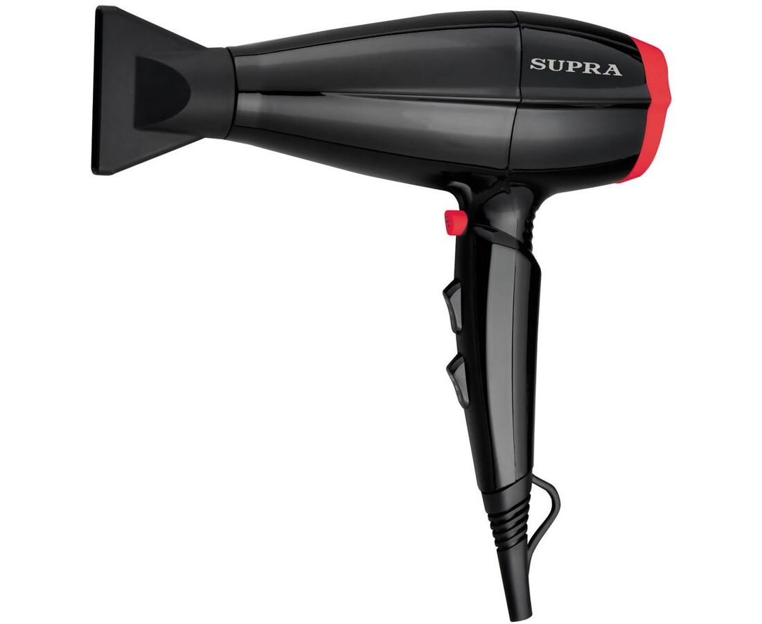 Фен Supra PHS-2017 M черный/красный