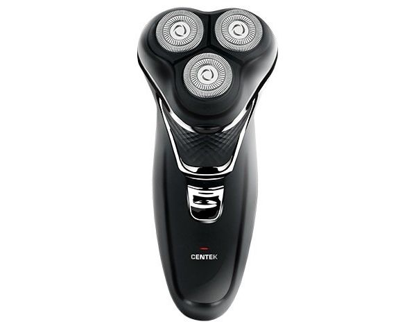 Бритва Centek CT-2176 (черн/хром) ротор, 3 плавающие головки, аккумулятор + работа от сети, триммер