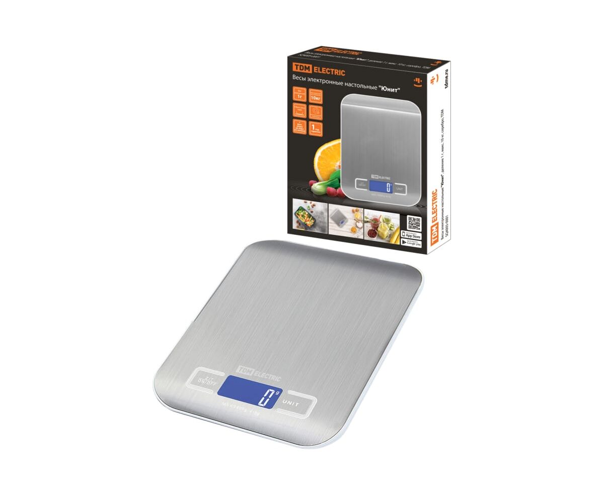 Весы TDM Юнит SQ4005-0001 электронные настольные деление 1 г, макс. 10 кг, серебро