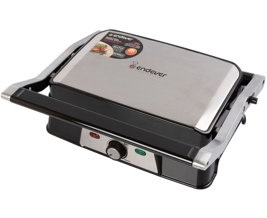 Электрический пресс-гриль ENDEVER Grillmaster 220, серебристый/черный