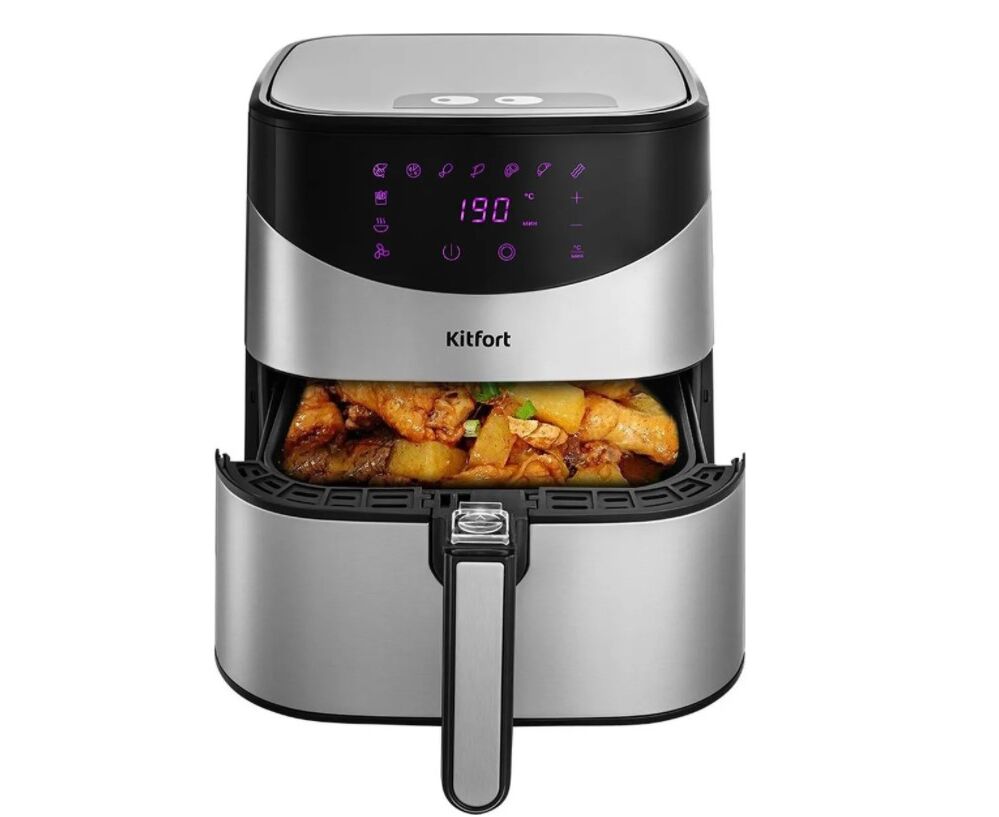 Аэрогриль Kitfort КТ-2231 серебристый/черный