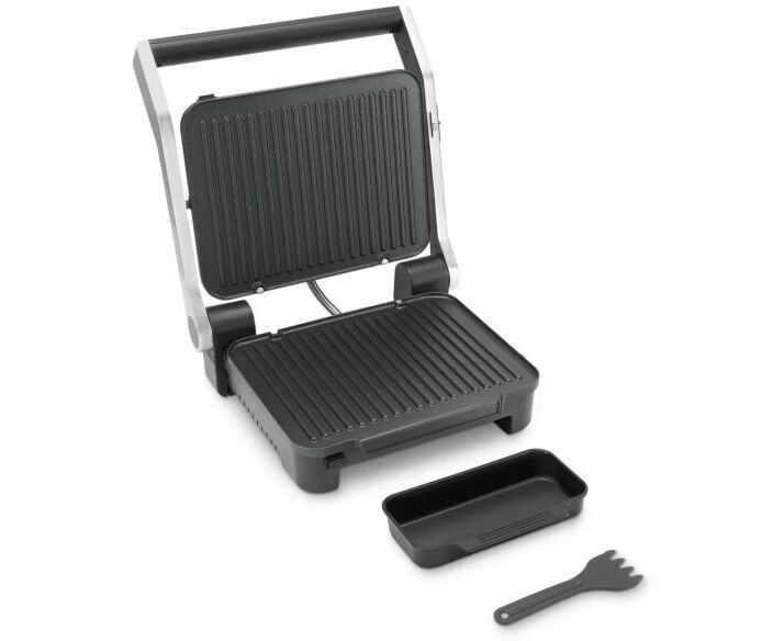 Электрогриль Domfy Metal DSM-EG703 серебристый/черный