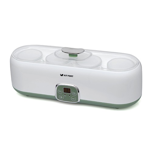 Йогуртница Kitfort KT-2007 20 Вт 4б. 180мл упр.:электрон. белый/зеленый
