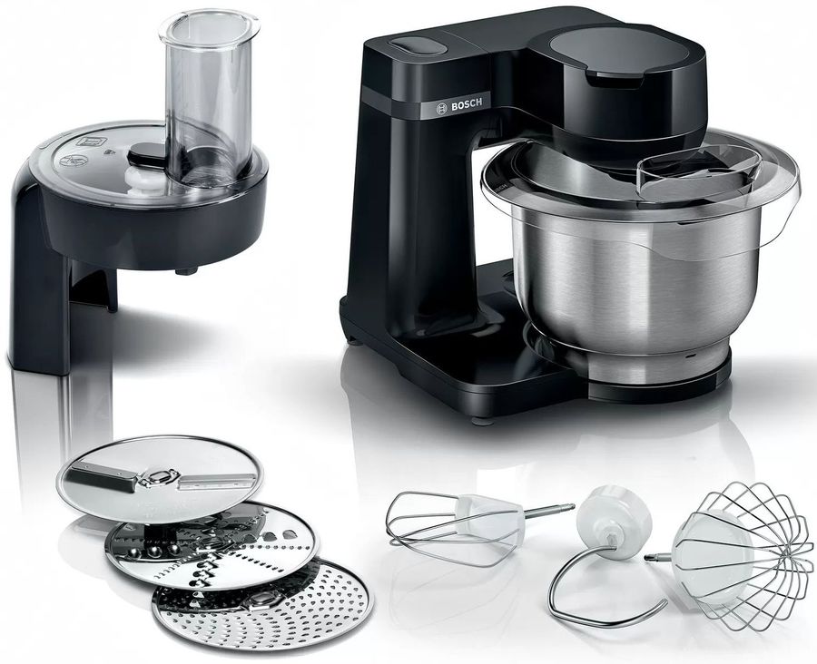 Кухонная машина Bosch MUMS2 EB01 планетар.вращ. 700 Вт черный/серебристый