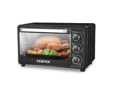 Электропечь Centek CT-1537-30 BLACK(черн) 1600 Вт +противень, таймер 90мин, 4 реж., max 320° ¶