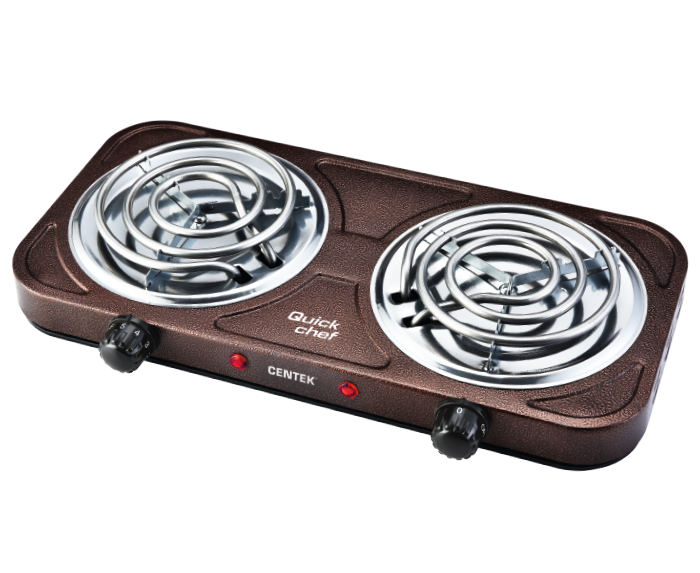 Электрическая плитка Centek CT-1509 (Siberia) 2 конфорки ТЭН 140мм, 2000 Вт, индикатор работы