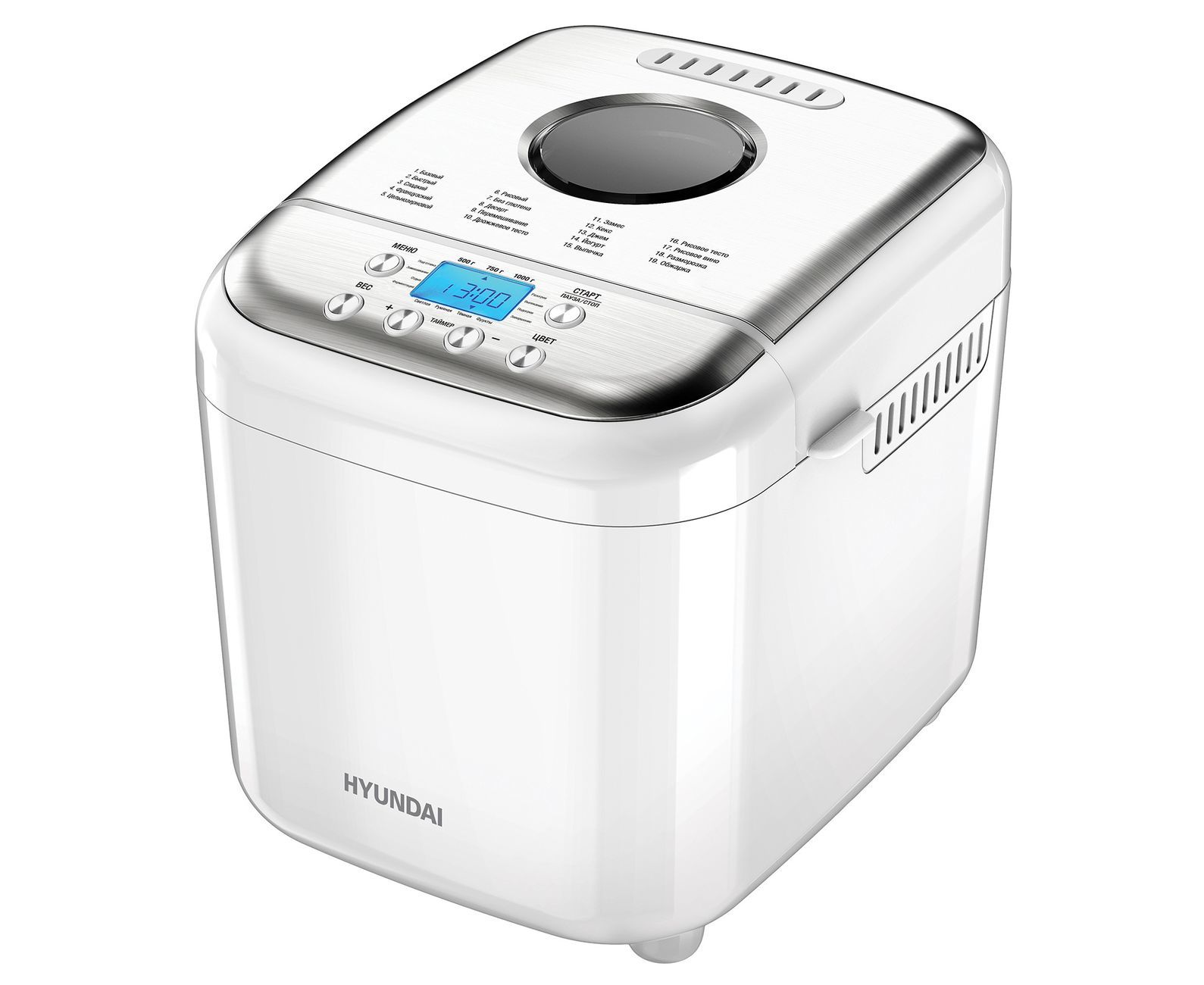 Хлебопечь Hyundai HYBM-3086 белый/серебристый