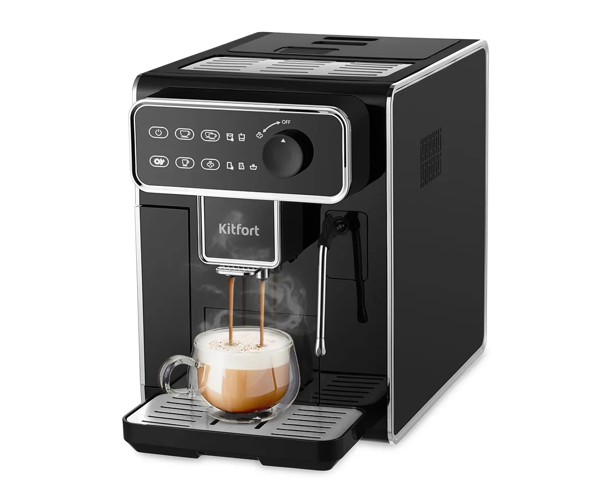 Кофемашина Kitfort КТ-7256 черный/нерж