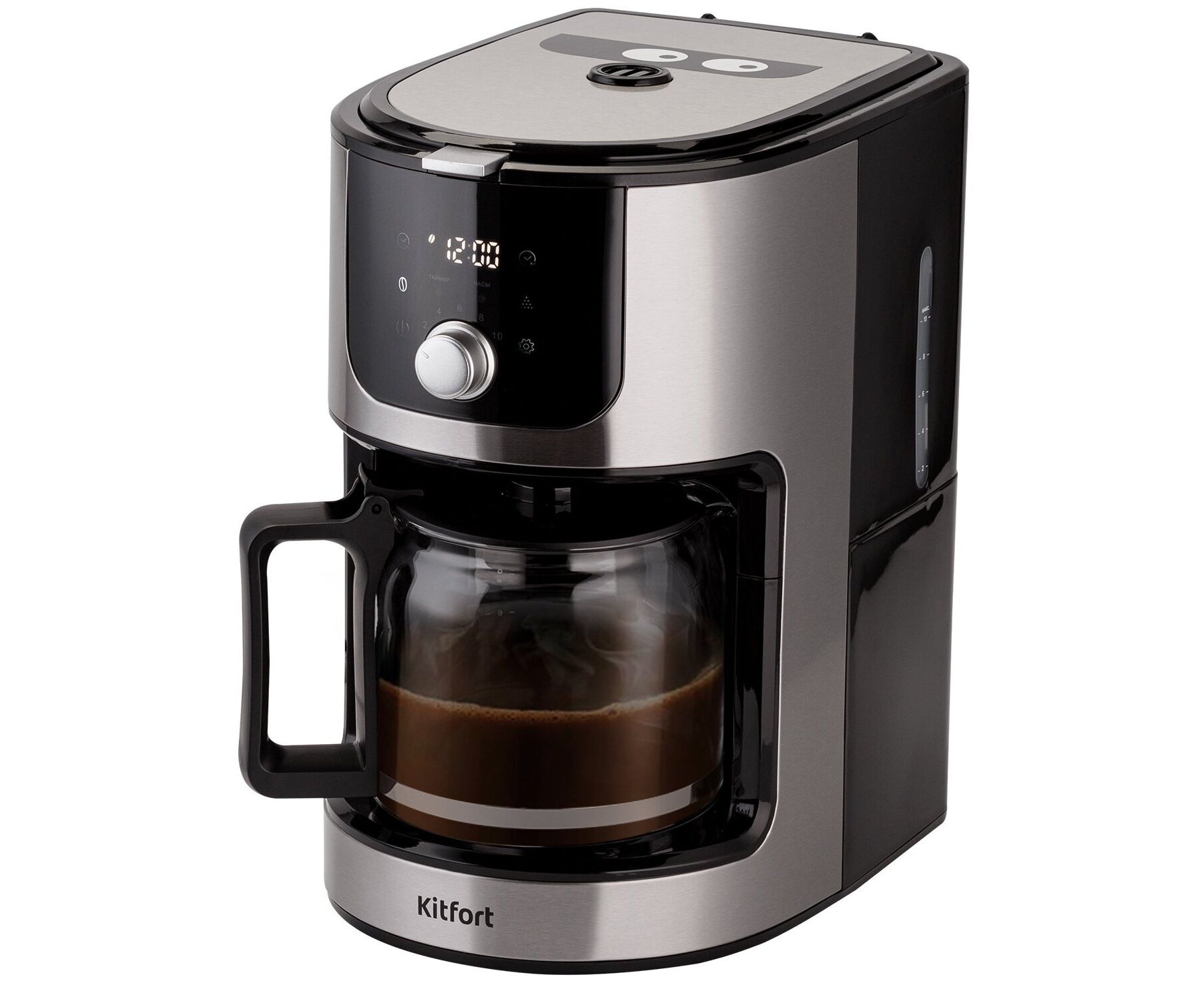 Кофемашина Kitfort КТ-782 нерж/черный
