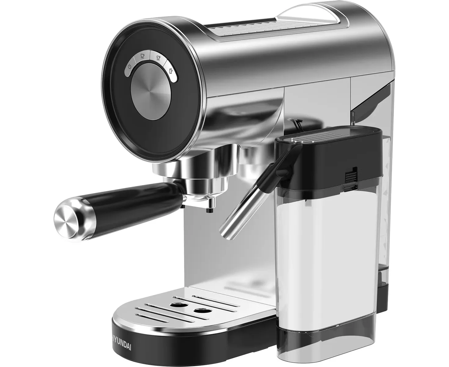 Кофеварка рожковая Hyundai HEM-4305 серебристый/черный 1350 Вт