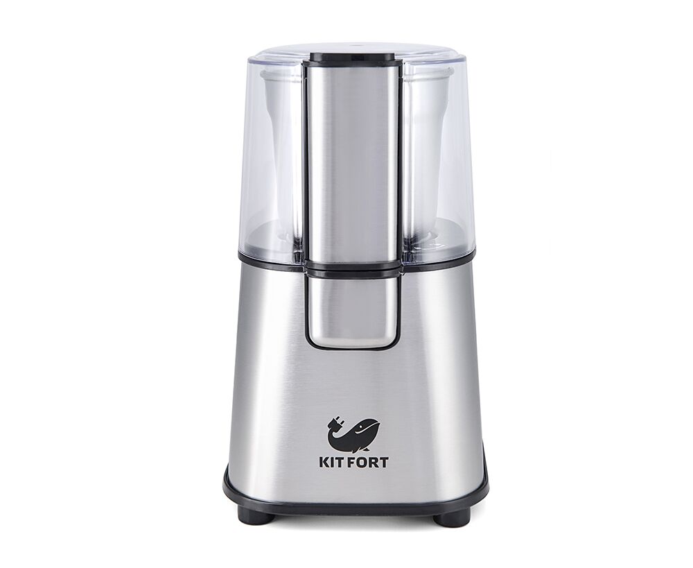 Кофемолка Kitfort КТ-1315 серебристый, 150 Вт.Вместимость: 60 г зерён.