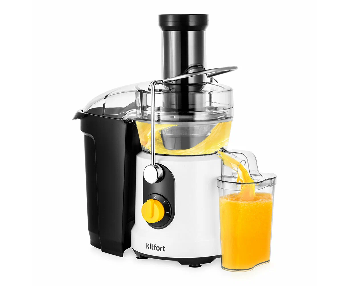 Соковыжималка центробежная Kitfort КТ-1145 белый/черный