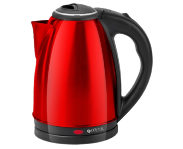 Чайник Centek СТ- 1068 (красный) мет алл 2л. 2000 Вт. хромированная вставка на крышке