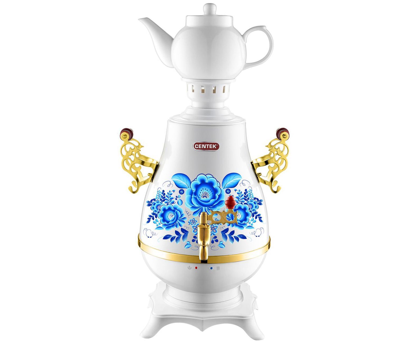 Самовар Centek CT-0092 A (белый+рисунок+золото)