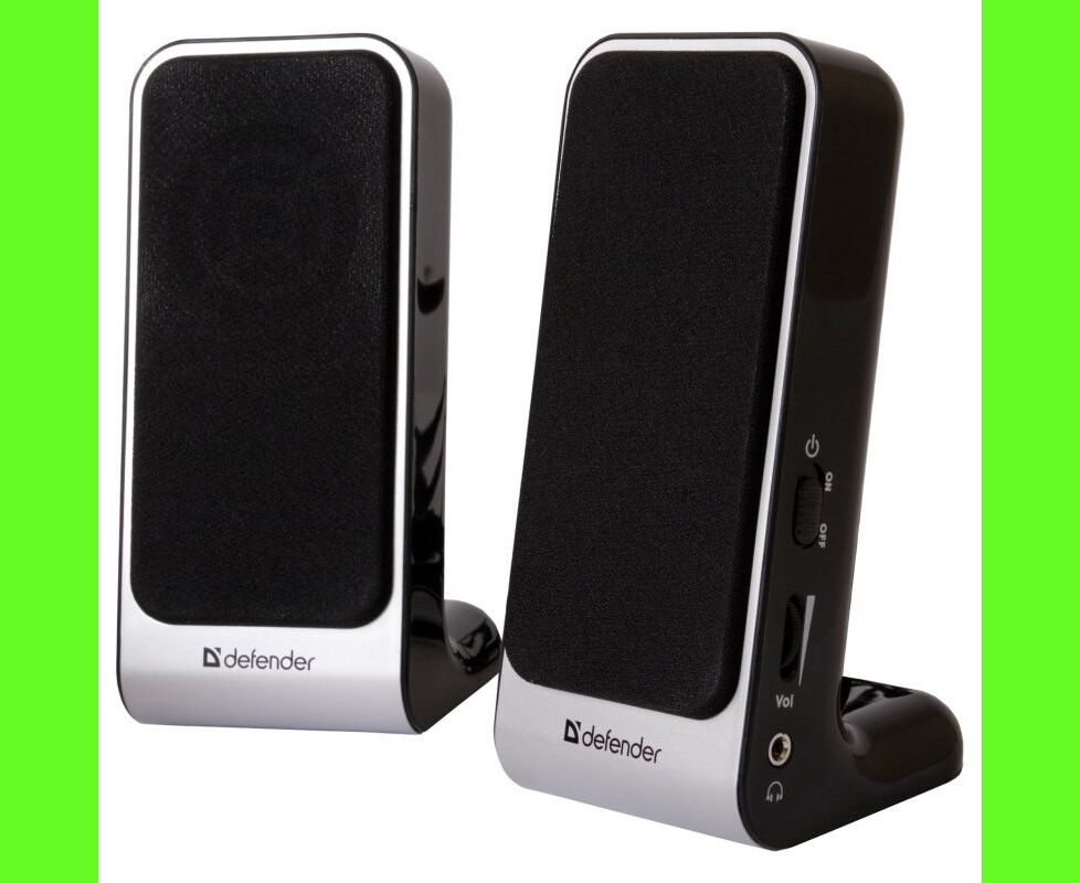 Акустическая система 2.0 Defender SPK-220/225 1x2 Вт,USB, пластик, черные/серебро