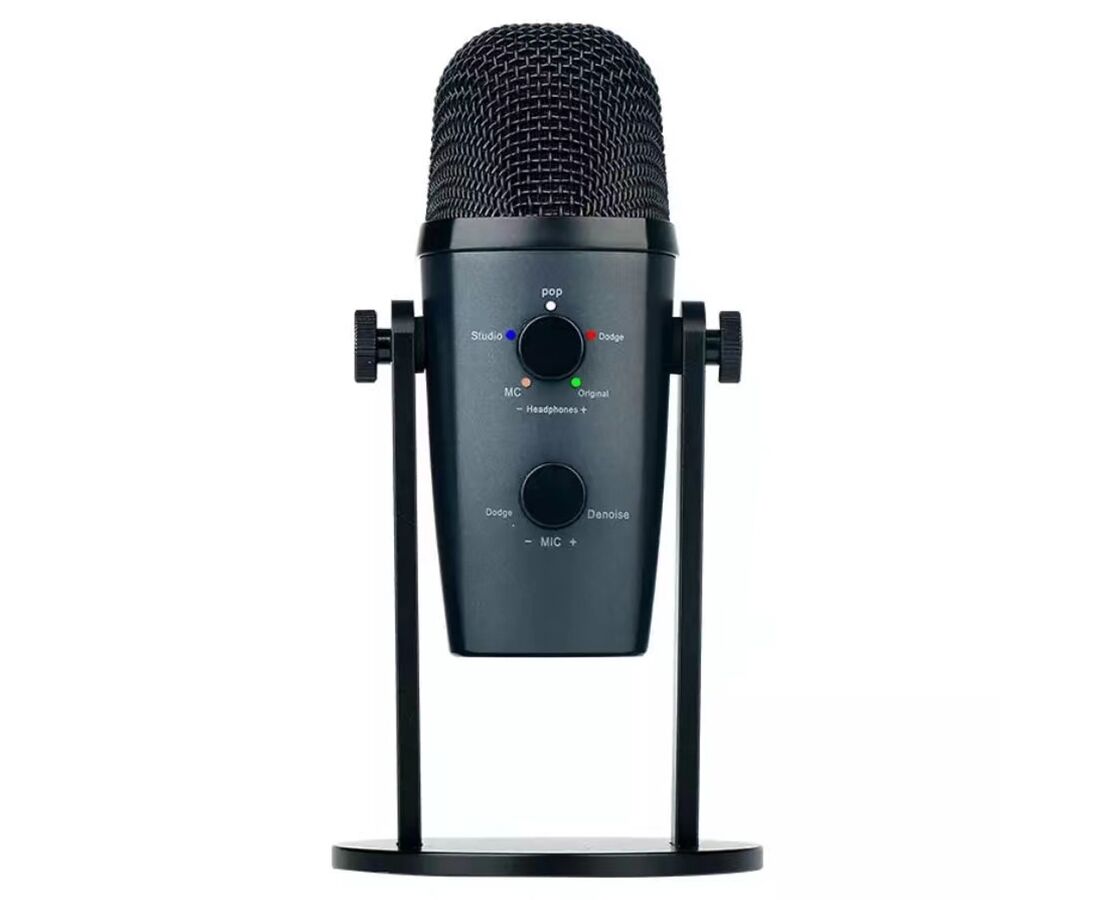 Микрофон универсальный кардиоидный JMARY MC-PW10, Type-C+Bluetooth+AUX, черный