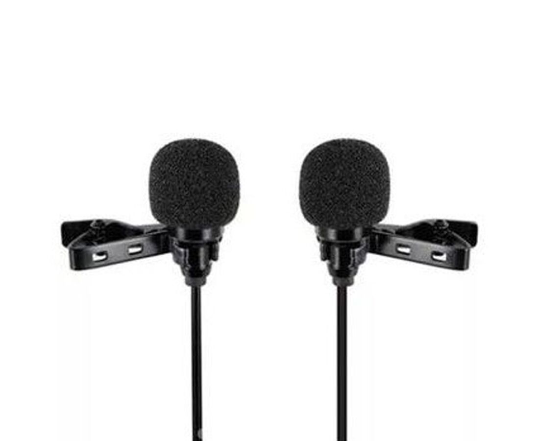 Микрофон CANDC DC-C10 DM двойной, петличный, Lightning, черный