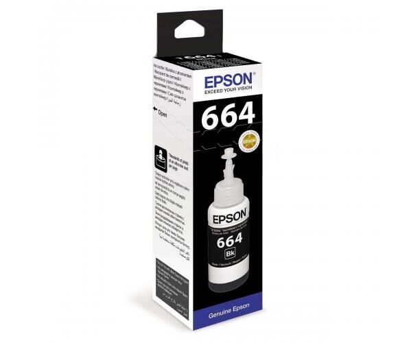 Чернила Epson L100/L200/L110/L120/L1300/L210/L222/L300/L312/L350/L355/L362/L456/L550/L555/L566 (O) C13 T66414 A, Black, 70ml
