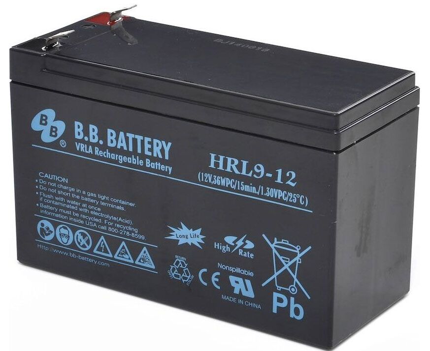 АКБ 12 В 9,0 Ач BB Baterry HR 9-12, 2,75 kg, 151x65x94 mm
