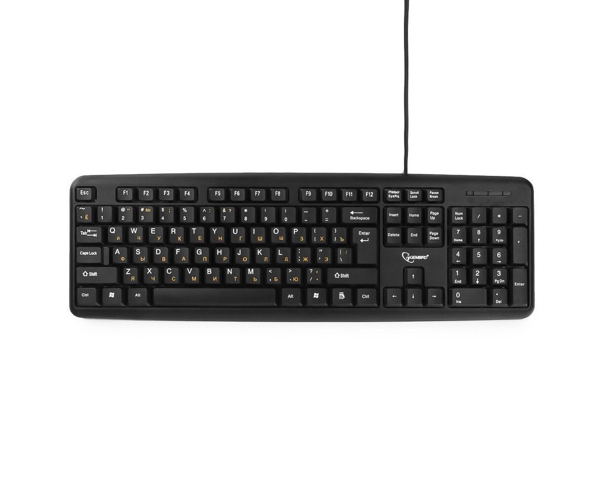 Клав. Gembird KB-8320 U-BL Black, USB, 104 клавиши