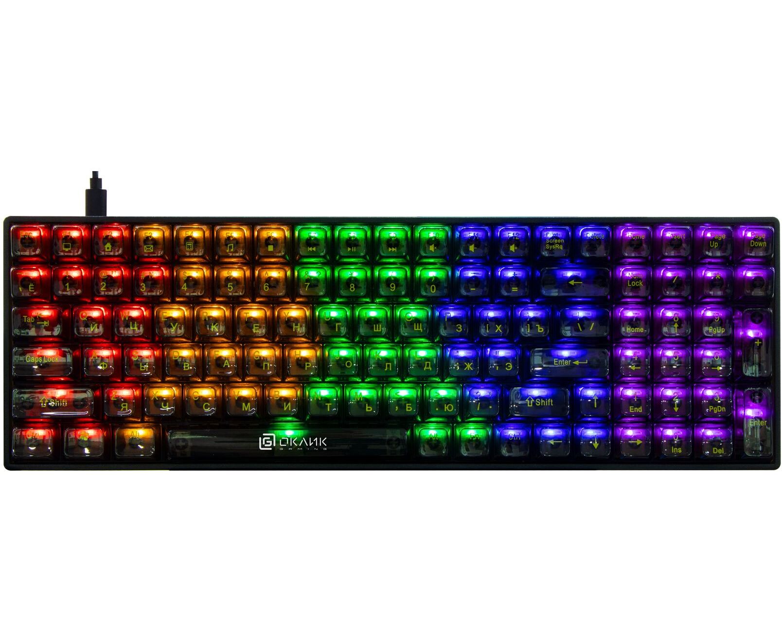 Клавиатура OKLICK 915 GK механическая черный USB for gamer (1790371)