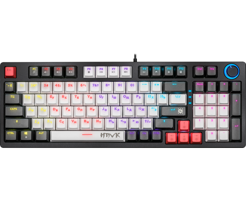 Клавиатура DEFENDER Hawk GK-418 RU радужный/красный,механическая (45418)