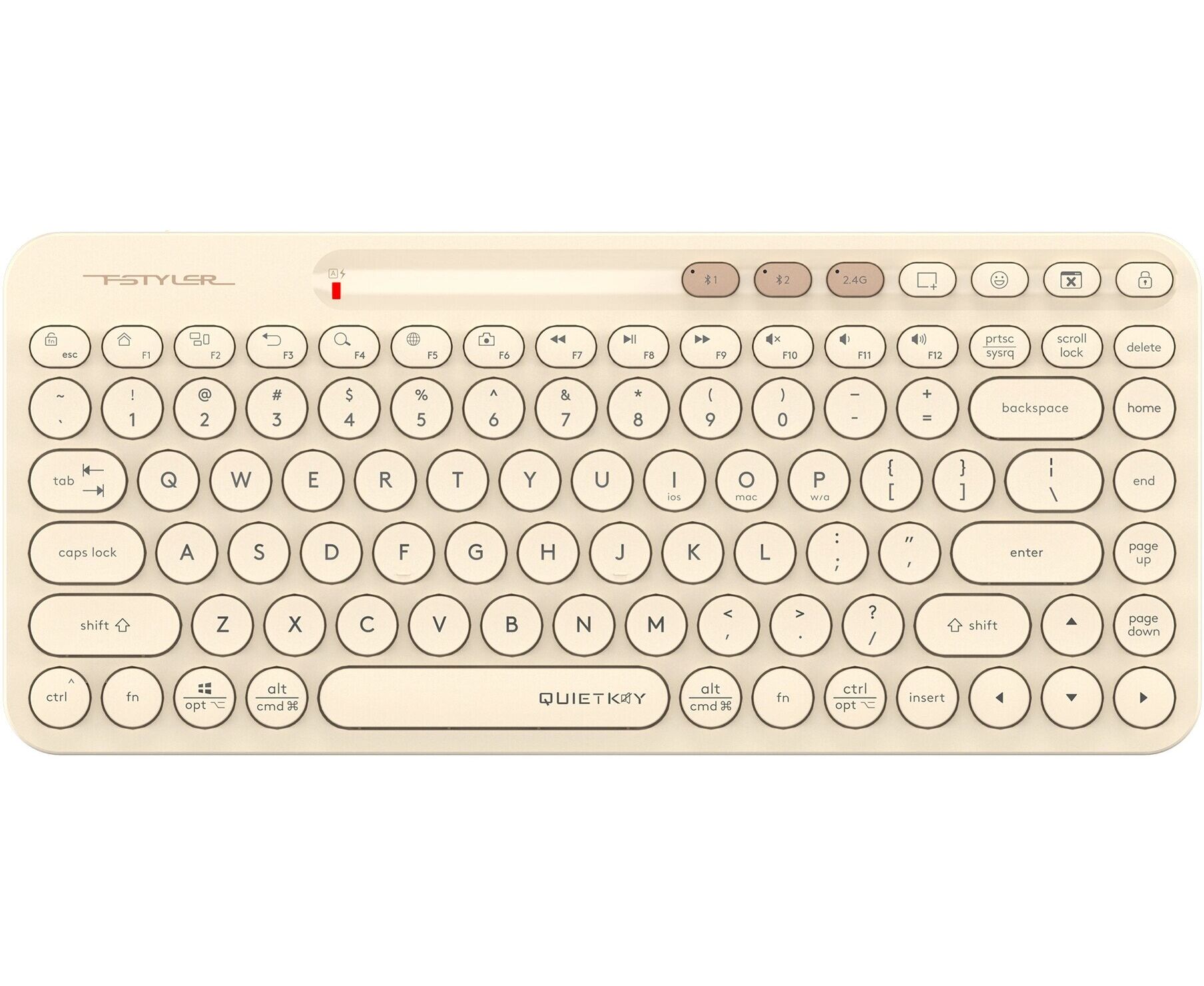 Клавиатура A4 Tech Fstyler FBK36 C AS бежевый USB беспроводная BT/Radio slim Multimedia