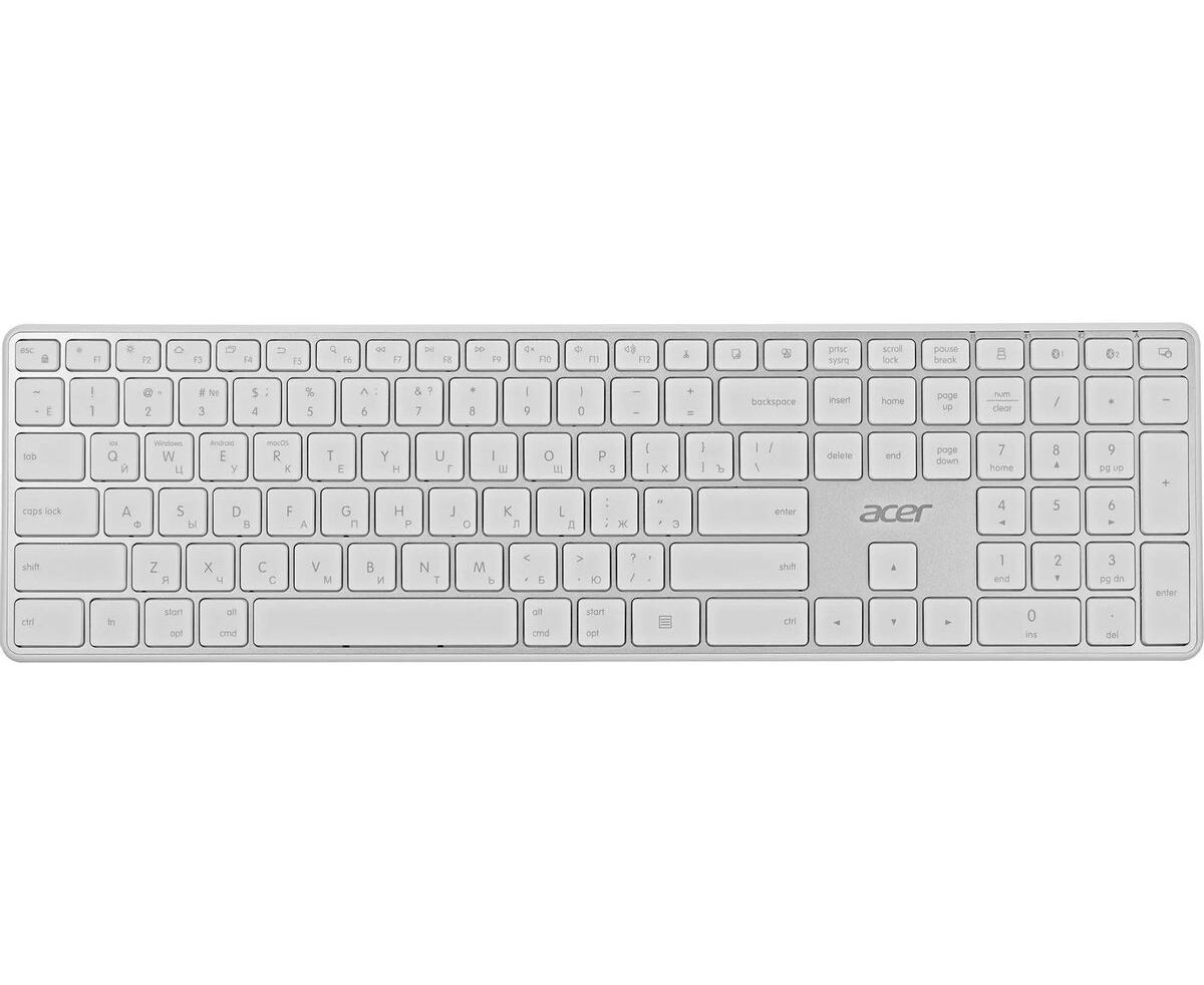 Клавиатура Acer OKR301 USB белый/серебристый (ZL.KBDEE.015)