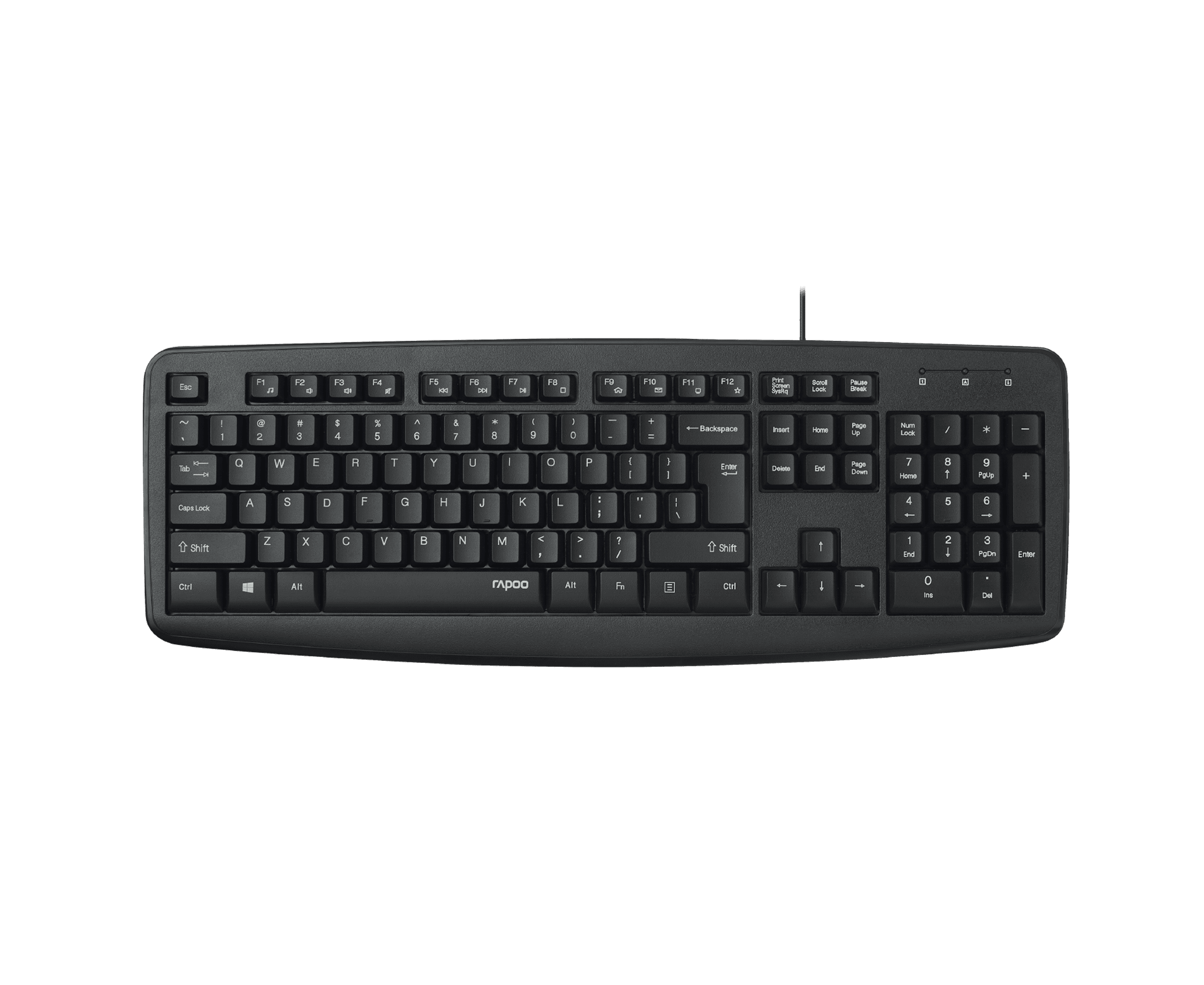 Клавиатура RAPOO NK2600 Wired Key Board Black
