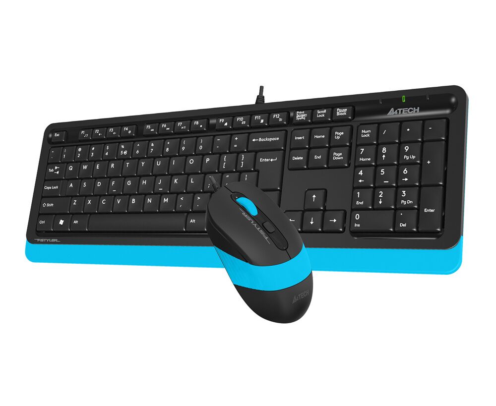 Клавиатура + мышь A4 Tech Fstyler F1010 клав:черный/синий мышь:черный/синий USB Multimedia