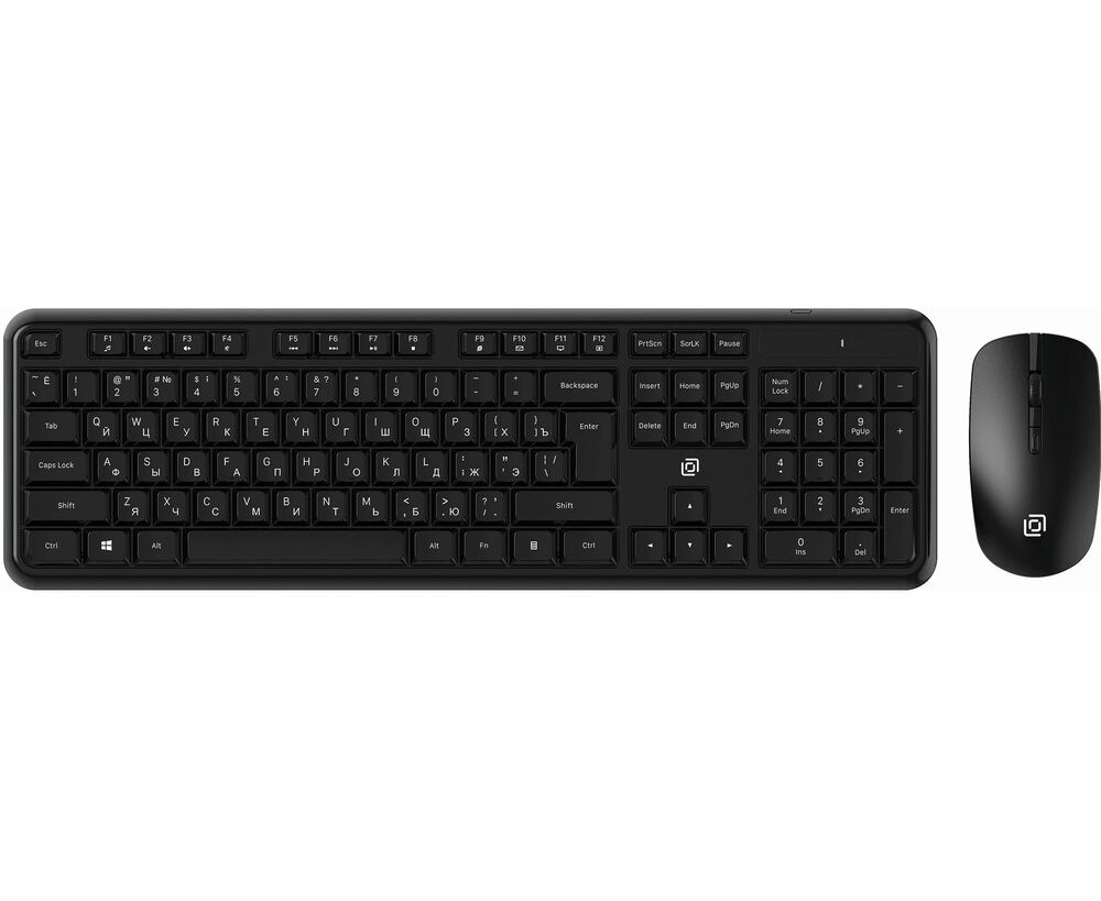 Клавиатура + мышь OKLICK S277 W клав. черный мышь черный USB беспроводная Multimedia (2066172)