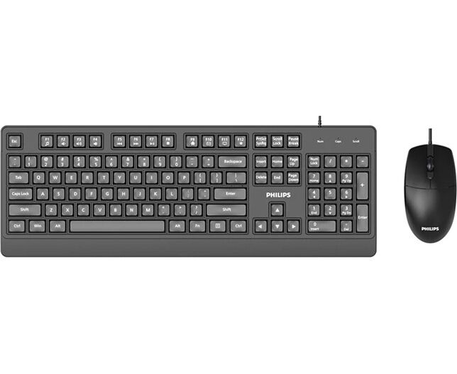 Комплект клавиатура и мышь проводной Philips SPT6247 (SPT6247 B/60) чёрный