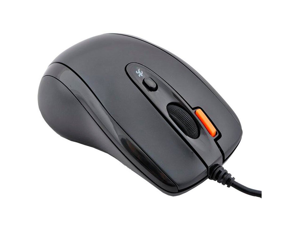 Мышь A4 Tech V-Track Padless N-70 FX Black, 1600dpi, 6but, USB