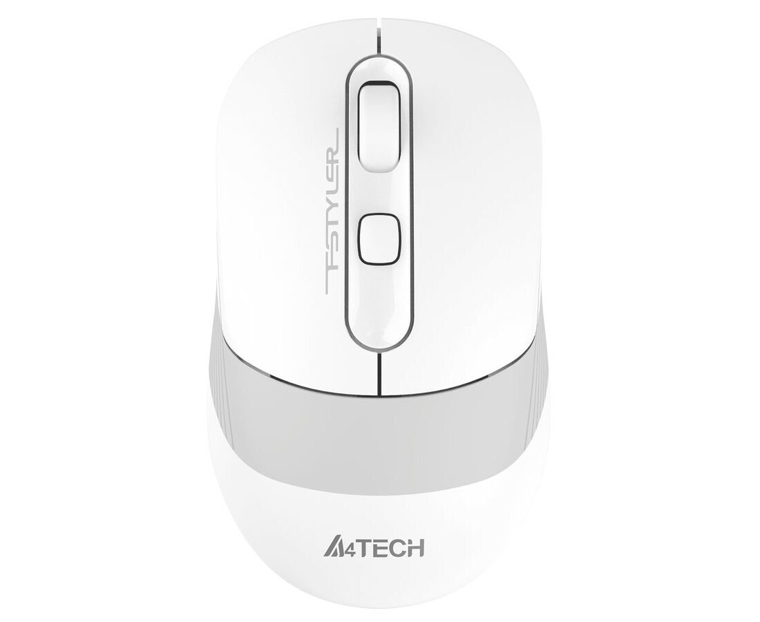 Мышь A4 Tech Fstyler FB10 C белый/серый оптич. 2000dpi беспров. BT/Radio USB 4but (FB10 C GRAYISH WHITE