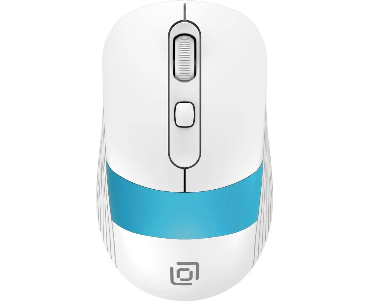Мышь OKLICK 310 MW белый/синий