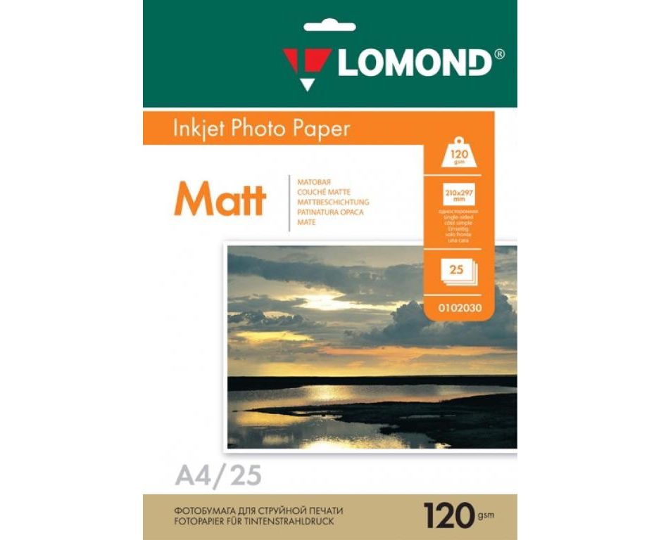 Фотобумага Lomond 0102030 A4/120г/м 2/25л./белый матовое для струйной печати