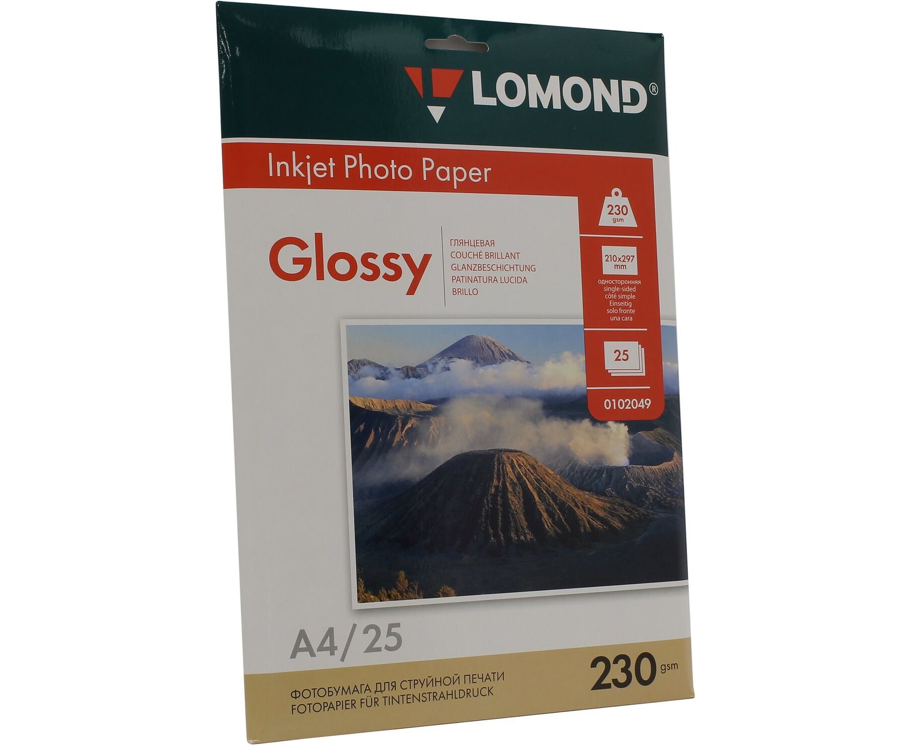 Фотобумага Lomond 0102049 A4/230г/м 2/25л./белый глянцевое для струйной печати