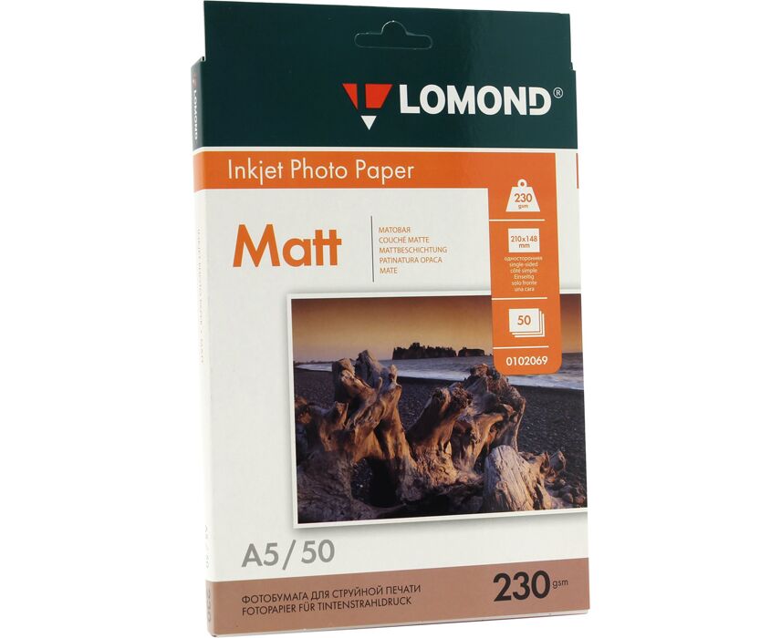 Фотобумага Lomond 0102069 A5/230г/м 2/50л./белый матовое для струйной печати