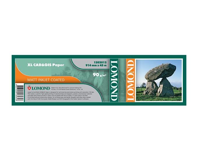 Бумага Lomond 1202081 24"(A1) 610мм-30м/140г/м 2/белый матовое