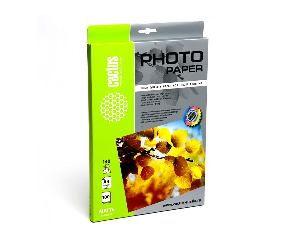 Фотобумага Cactus CS-MA4100100 A4/100г/м 2/100л/белый матовое для струйной печати