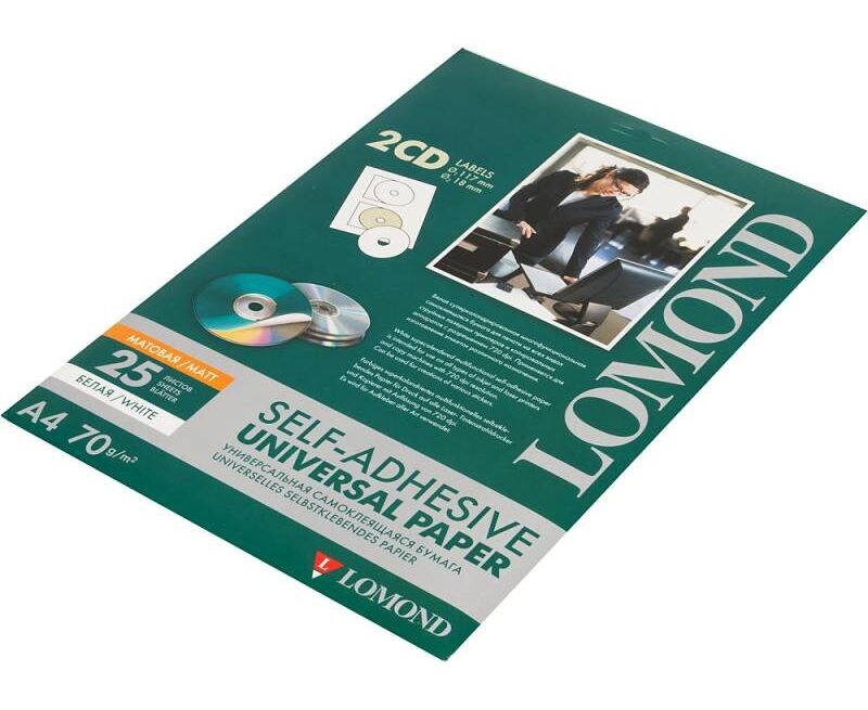 Пленка Lomond 2101013 A4/70г/м 2/25л./белый самоклей. для лазерной печати