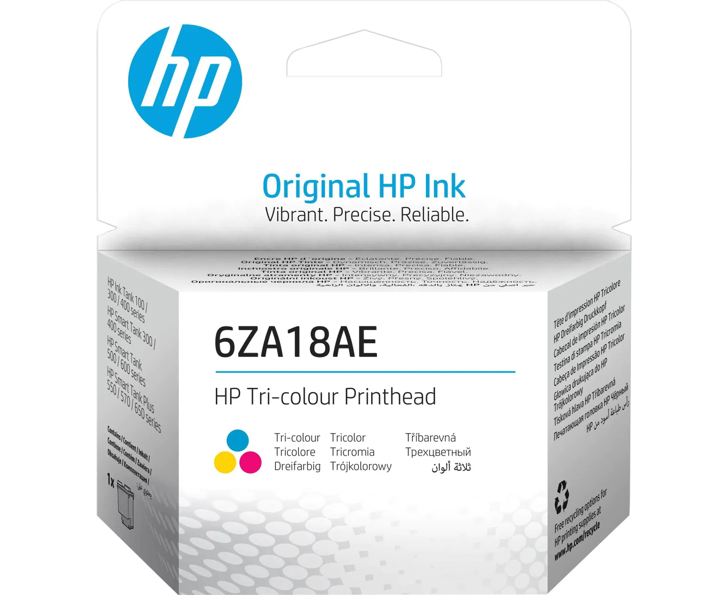 Печатающая головка HP 6 ZA18 AE трехцветная для HP Ink Tank 100/300/400 Smart Tank 300/400/500/600 Smart Tank Plus 550/570/650