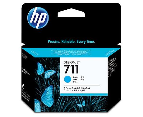 Картридж струйный HP 711 CZ134 A голубой x3упак. (29мл) для HP DJ T120/T520